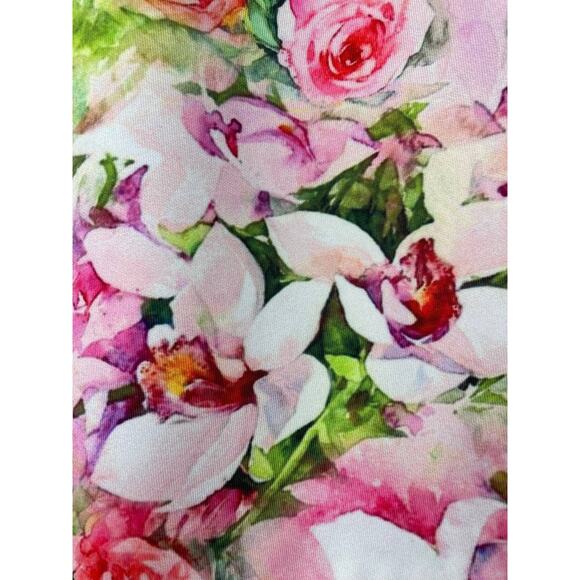 Joseph Ribkoff Floral Pink Dress Sleeveless Knee Length Sheath Eyelet 8 Medium - Picture 8 of 11